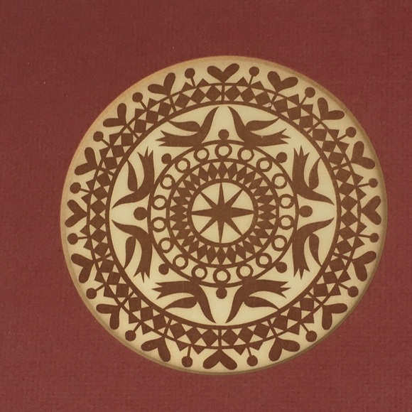 Cut Paper Design Stencil Matted Framed Picture Birds Heart Star Handcrafted VTG - Picture 2 of 11